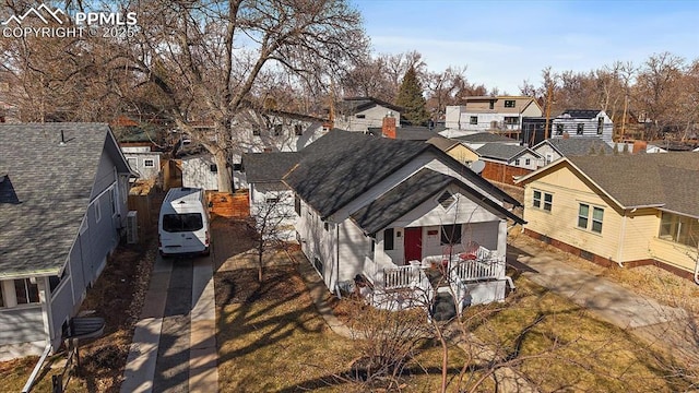 drone / aerial view with a residential view