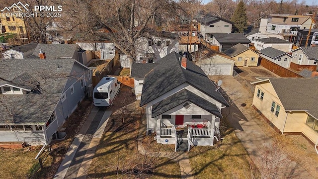 birds eye view of property featuring a residential view