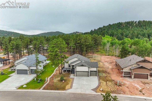 1309 Stone Ridge Dr, Woodland Park, CO 80863 - birds eye view of property featuring a wooded view