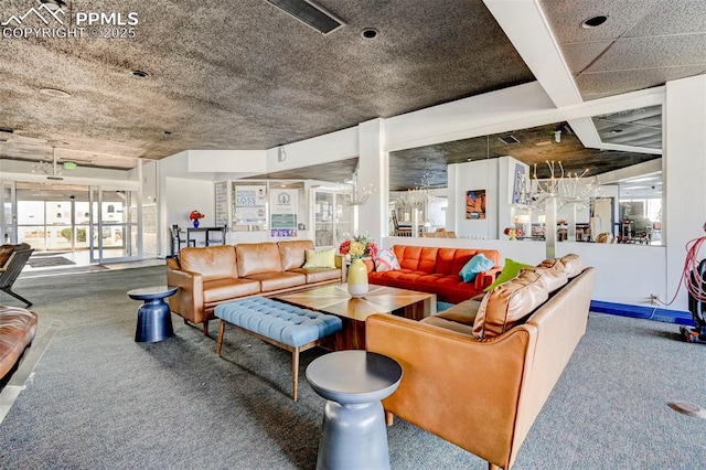 view of carpeted living area