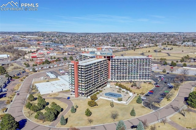 aerial view featuring a view of city