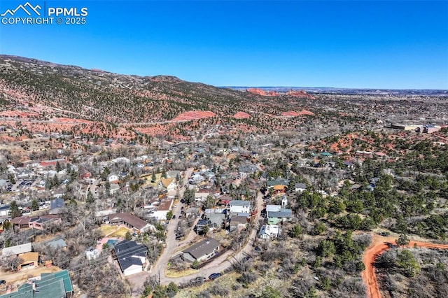 aerial view featuring a mountain view