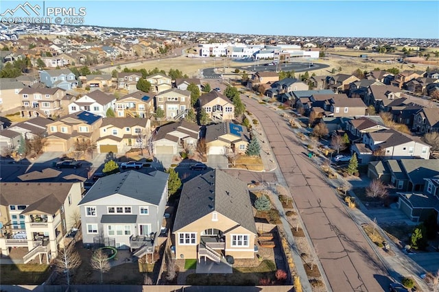 bird's eye view with a residential view