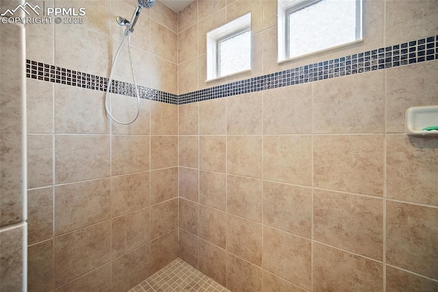 bathroom with tiled shower