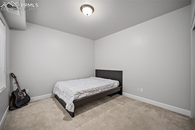 bedroom featuring baseboards and carpet floors