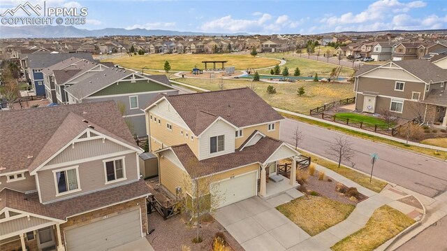 birds eye view of property featuring a residential view