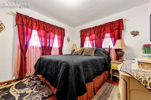 bedroom with wood finished floors