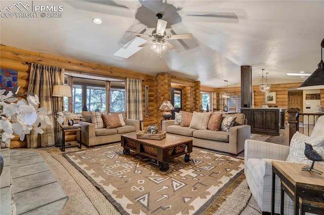 living room featuring recessed lighting, light wood-type flooring, and ceiling fan