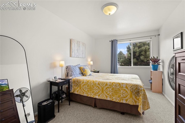 bedroom featuring carpet flooring and baseboards