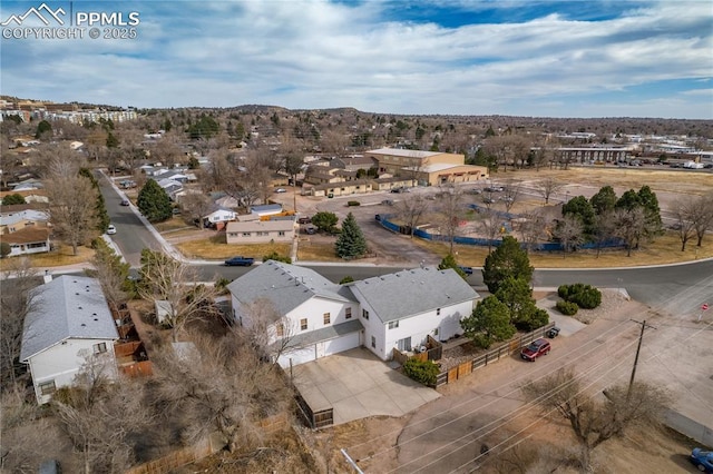 bird's eye view with a residential view