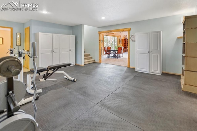 266 University Dr, Woodland Park, CO 80863 - workout area with recessed lighting and baseboards