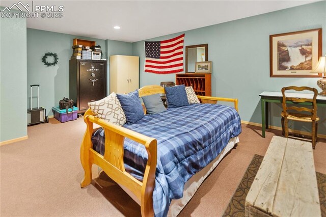 266 University Dr, Woodland Park, CO 80863 - bedroom featuring recessed lighting, baseboards, and carpet