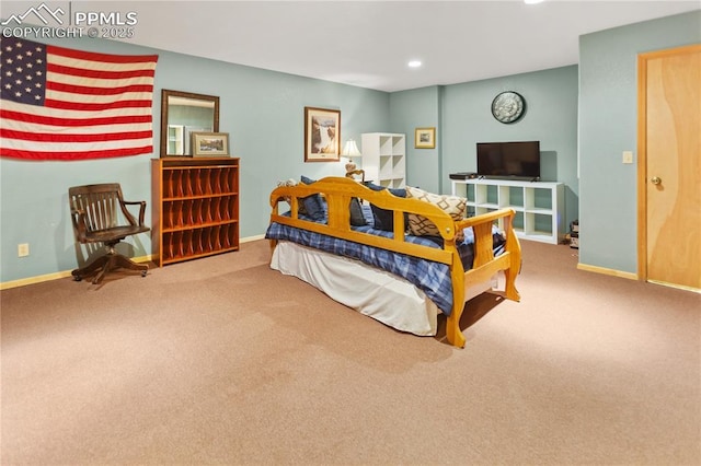 266 University Dr, Woodland Park, CO 80863 - bedroom featuring recessed lighting, carpet, and baseboards