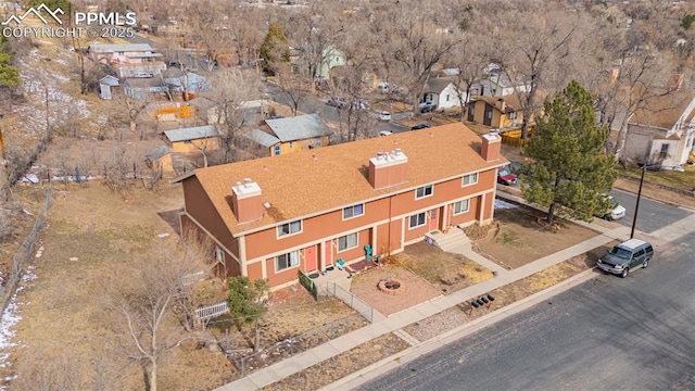 aerial view featuring a residential view
