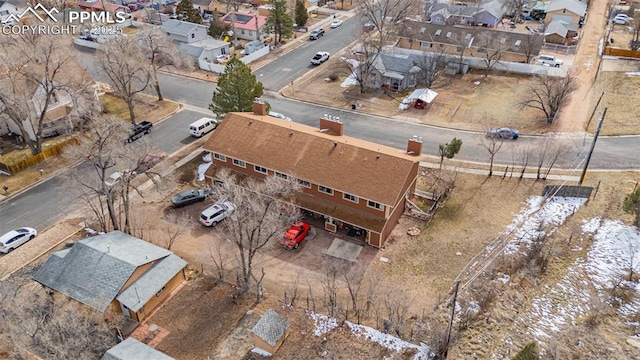 aerial view featuring a residential view