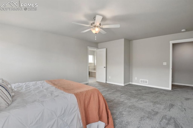 1632 Derbyshire St, Colorado Springs, CO 80910 - carpeted bedroom featuring baseboards, visible vents, and a ceiling fan