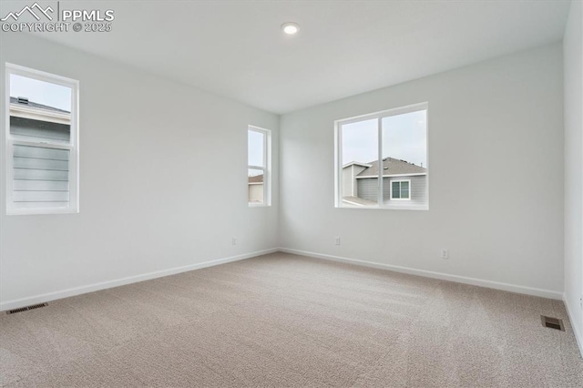 2489 Vanhoutte Vw, Colorado Springs, CO 80915 - spare room with visible vents, light carpet, and baseboards
