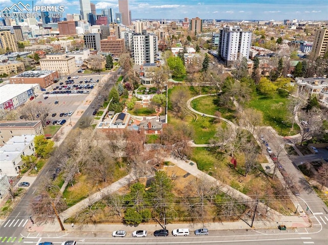 aerial view featuring a view of city