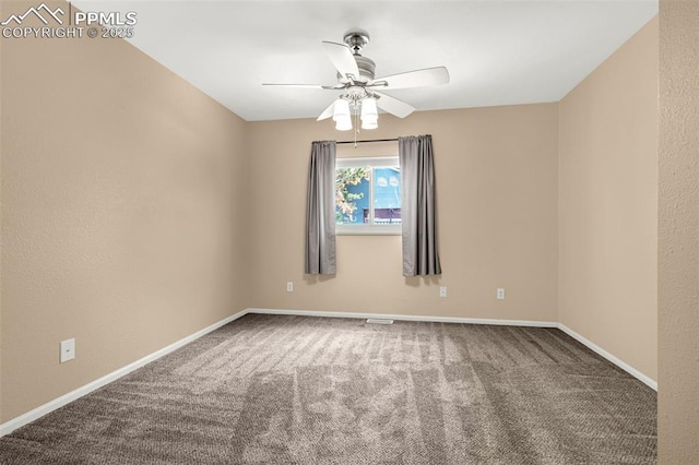 3781 Red Cedar Dr, Colorado Springs, CO 80906 - carpeted spare room with baseboards and a ceiling fan