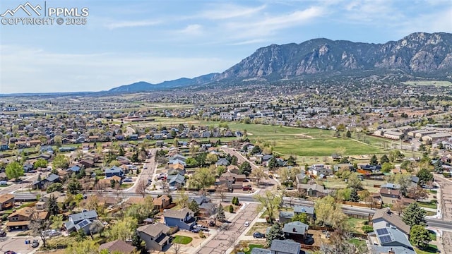 3781 Red Cedar Dr, Colorado Springs, CO 80906 - bird's eye view with a residential view and a mountain view