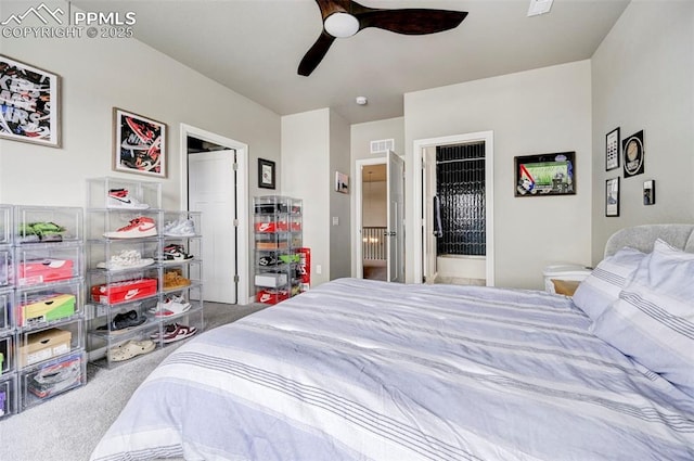10790 Rolling Peaks Dr, Peyton, CO 80831 - carpeted bedroom featuring visible vents and ceiling fan