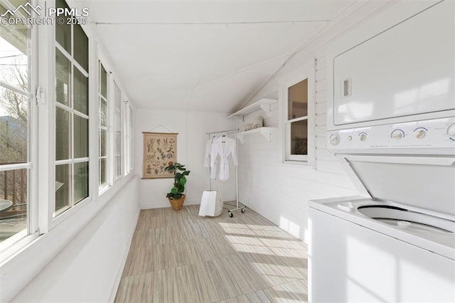 2721 W Bijou St, Colorado Springs, CO 80904 - laundry area with stacked washer and clothes dryer