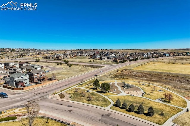 aerial view featuring a residential view