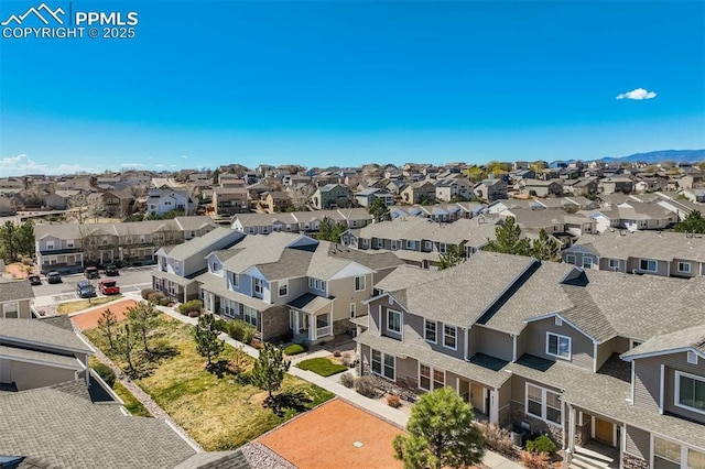 bird's eye view with a residential view