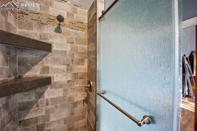 bathroom view of a tile shower