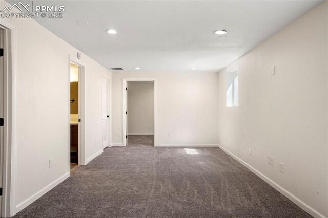 2118 S El Paso Ave, Colorado Springs, CO 80905 - empty room featuring baseboards, visible vents, recessed lighting, and carpet flooring