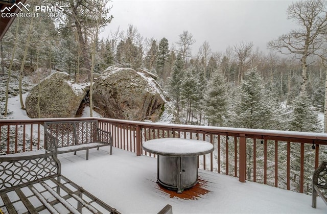 5865 Waterfall Loop, Manitou Springs, CO 80829 - view of snow covered deck