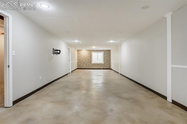 basement with baseboards