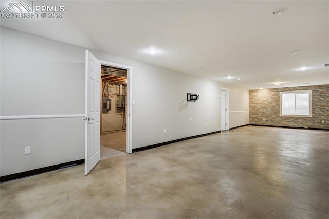basement with baseboards