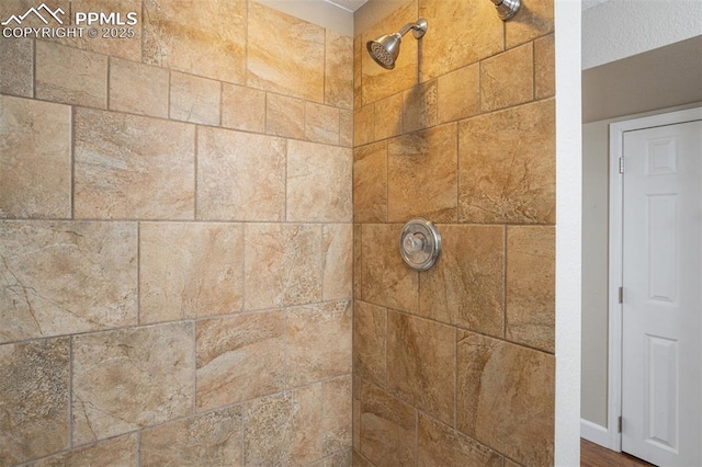 room details with a tile shower
