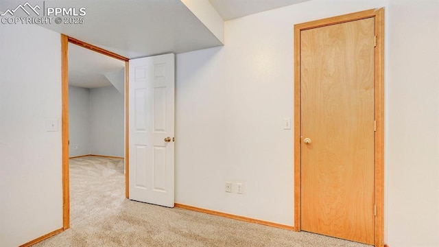 interior space featuring baseboards and carpet