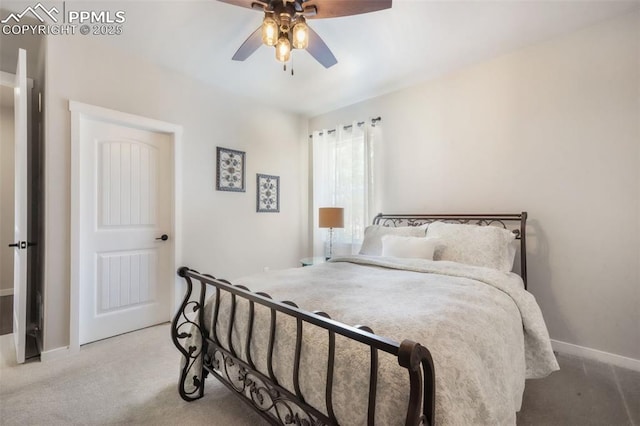16224 Sunrise Glory Ln, Monument, CO 80132 - bedroom with carpet flooring, baseboards, and ceiling fan