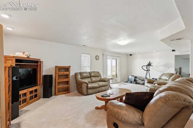 13255 Woodlake Rd, Elbert, CO 80106 - living room with visible vents and light carpet