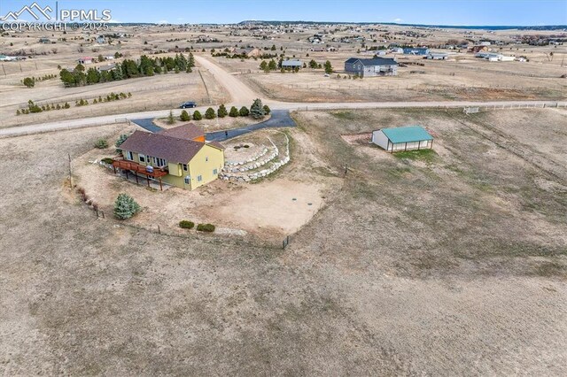 13255 Woodlake Rd, Elbert, CO 80106 - birds eye view of property with a rural view