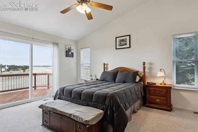 13255 Woodlake Rd, Elbert, CO 80106 - bedroom with light colored carpet, visible vents, baseboards, and access to exterior