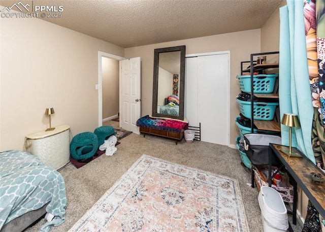 2914 Del Mar Cir, Colorado Springs, CO 80910 - carpeted bedroom with a closet and a textured ceiling
