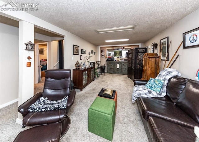 2914 Del Mar Cir, Colorado Springs, CO 80910 - living room with carpet and a textured ceiling