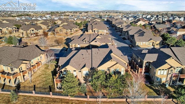 drone / aerial view with a residential view