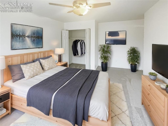 bedroom with a ceiling fan