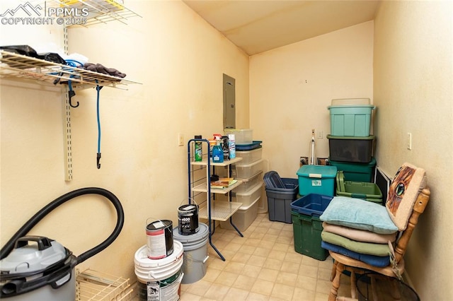storage featuring electric panel