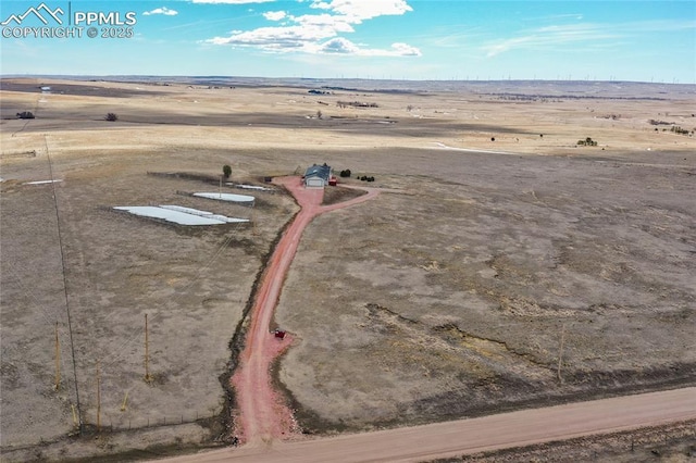 drone / aerial view with a rural view