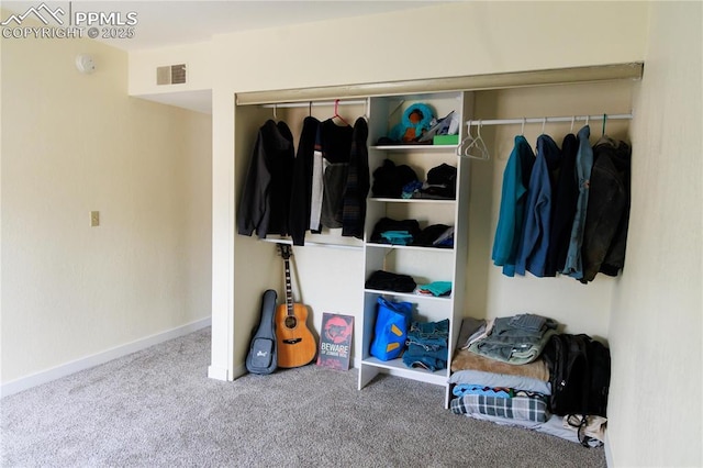 closet featuring visible vents