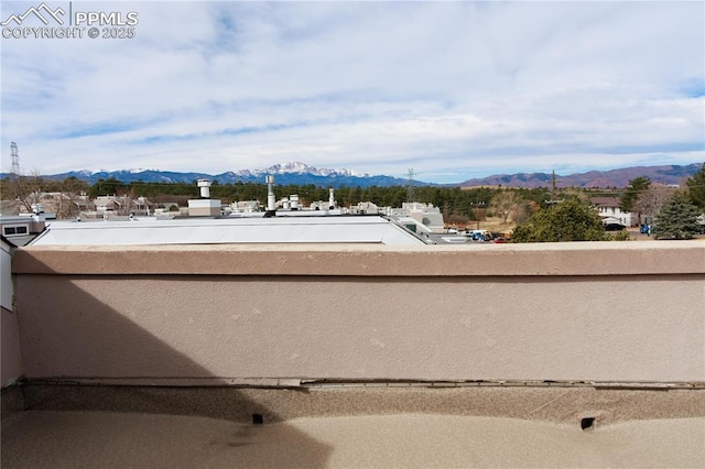 balcony with a mountain view