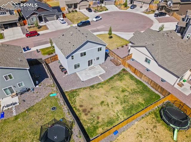 bird's eye view featuring a residential view