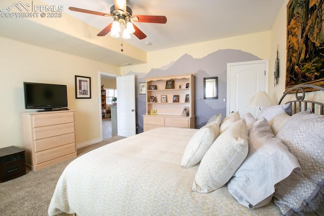 17035 Herring Rd, Colorado Springs, CO 80908 - carpeted bedroom with baseboards and a ceiling fan