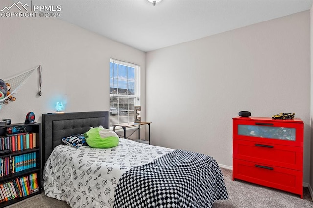 carpeted bedroom with baseboards